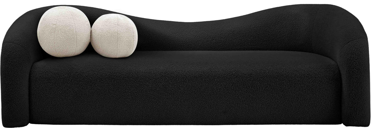 Contemporary Sofa with Soft Black Faux Shearling