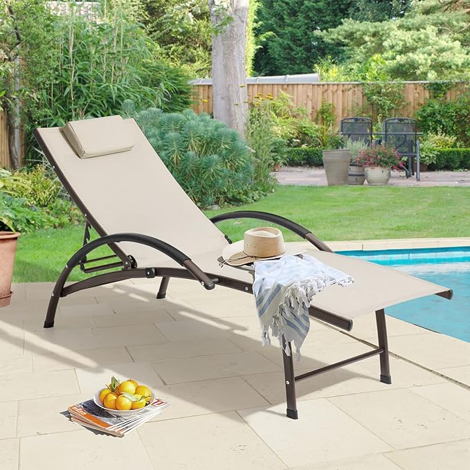 Chaise Lounge Chair Outdoor Set of 2 - Pool Lounge Chair