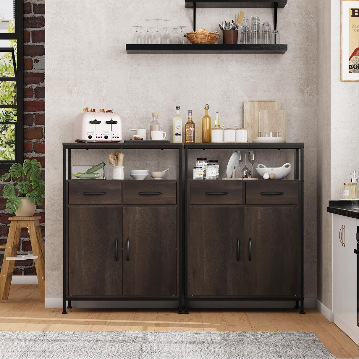 Farmhouse Storage Cabinet, Freestanding Kitchen Pantry Cabinet