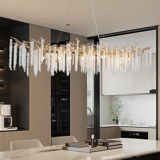 Crystal Chandeliers for Entryway,Golden 28Lights Foyer Pendant Lighting