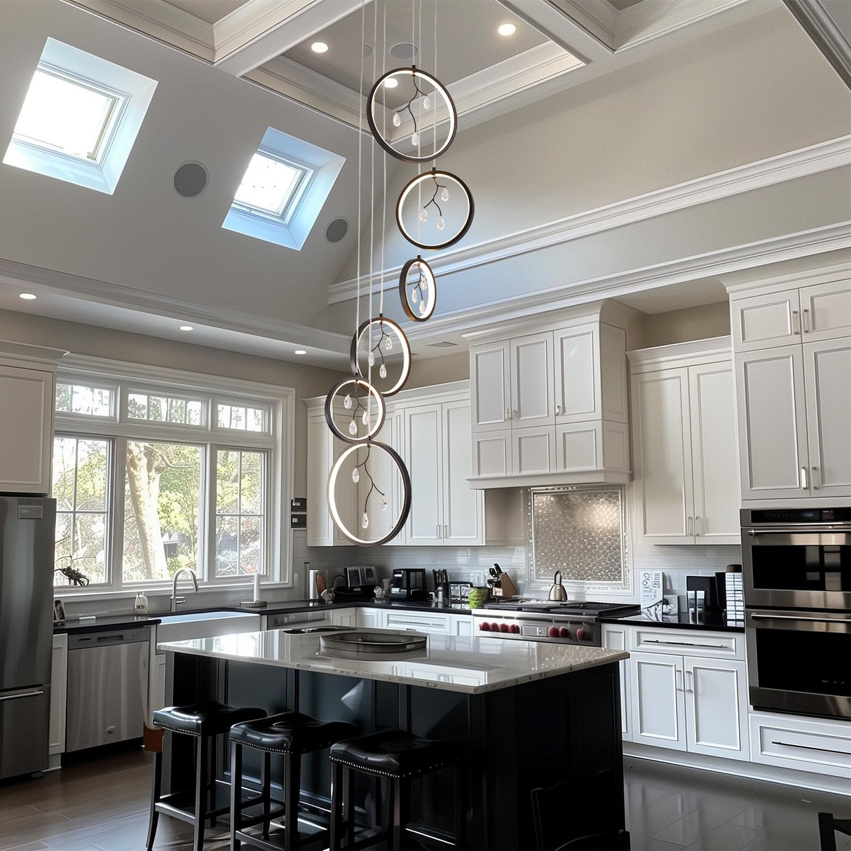 Black Staircase Crystal Chandeliers Modern Chandelier Light Fixture Foyer Chandeliers