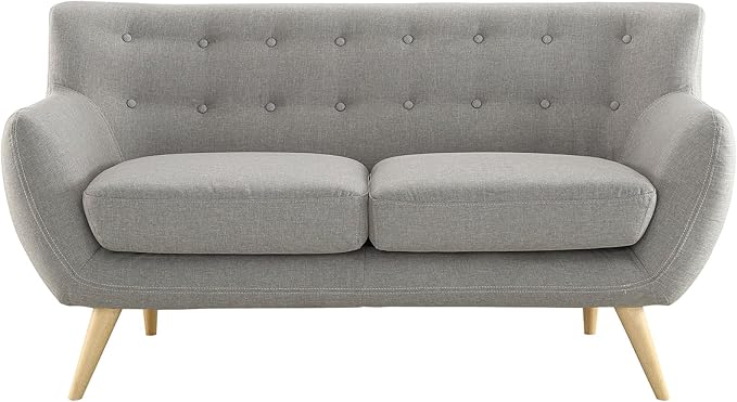 Remark Mid-Century Modern Sofa With Upholstered Fabric In Beige