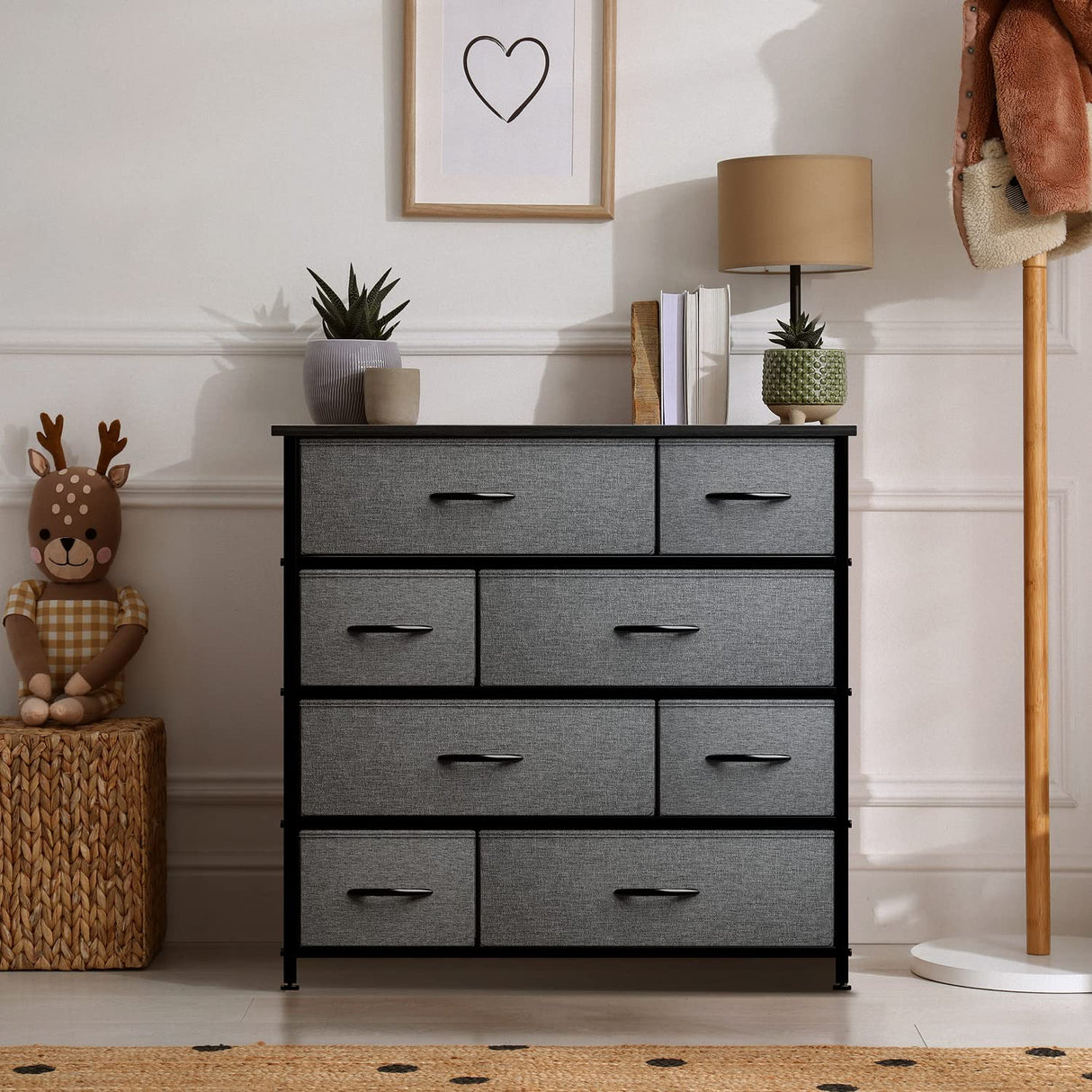 Dresser for Bedroom with 8 Drawers - Tall Chest Storage Tower