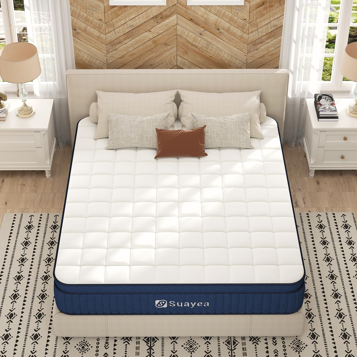 King Mattress 14 Inch, King Size Mattress in a Box, Strengthen Hybrid Mattress King Size
