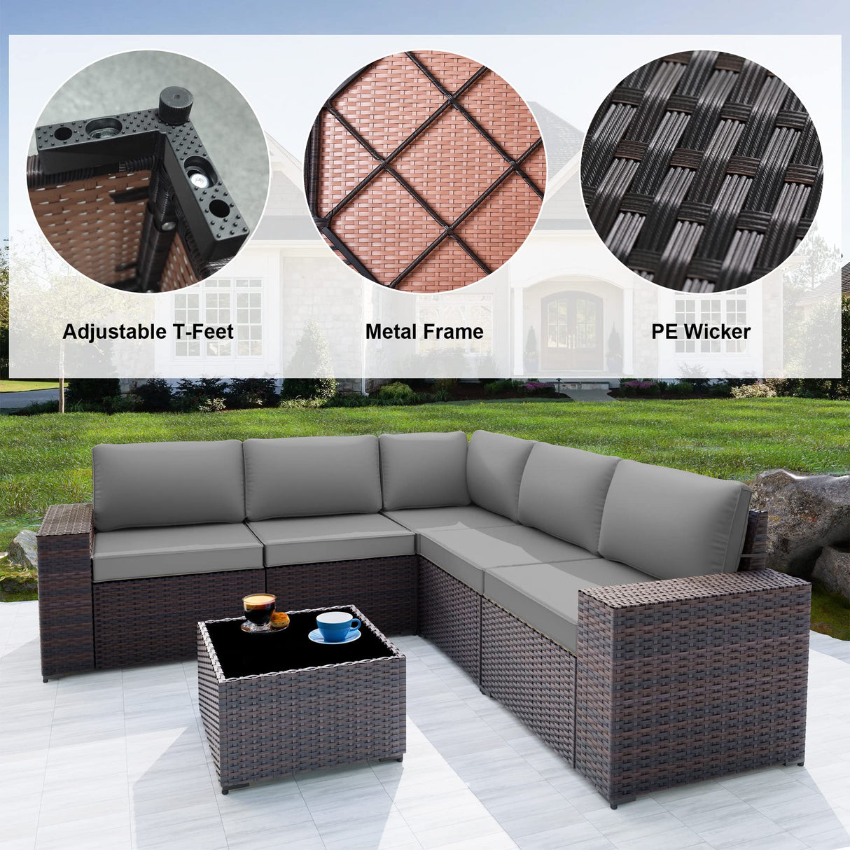 Waterproof Outdoor Patio Set, Modern All-Weather Patio Furniture Sets