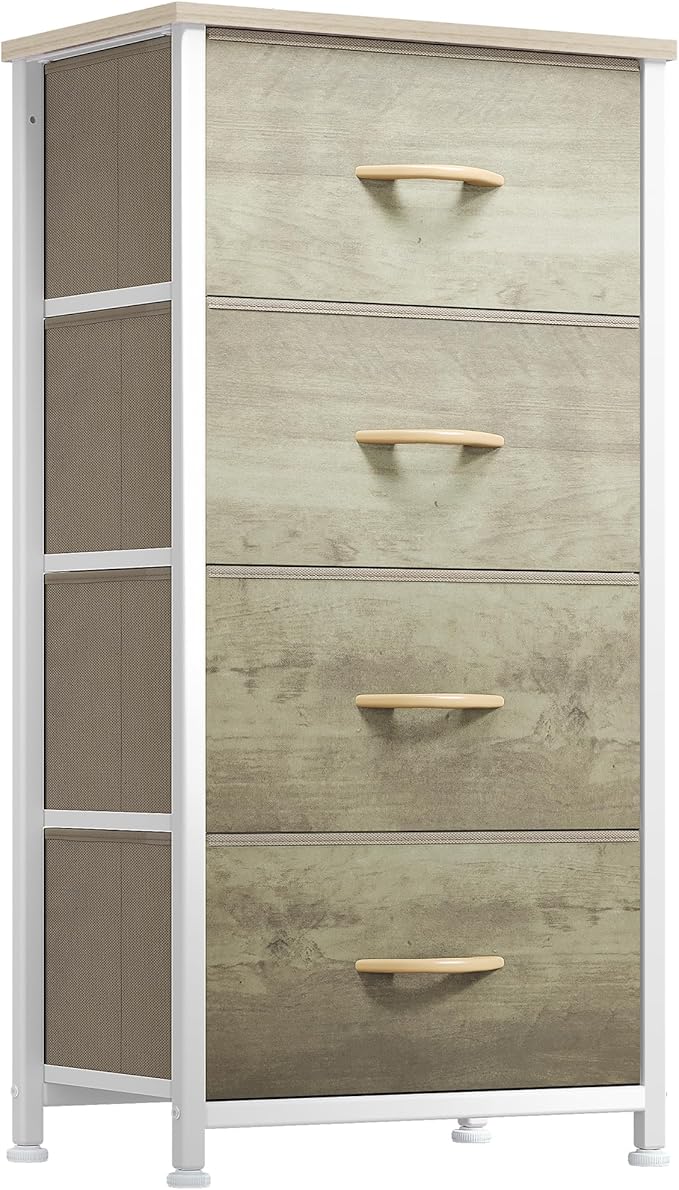 Purple Fabric Dresser Drawer, Tall Storage Dresser with 8 Drawers