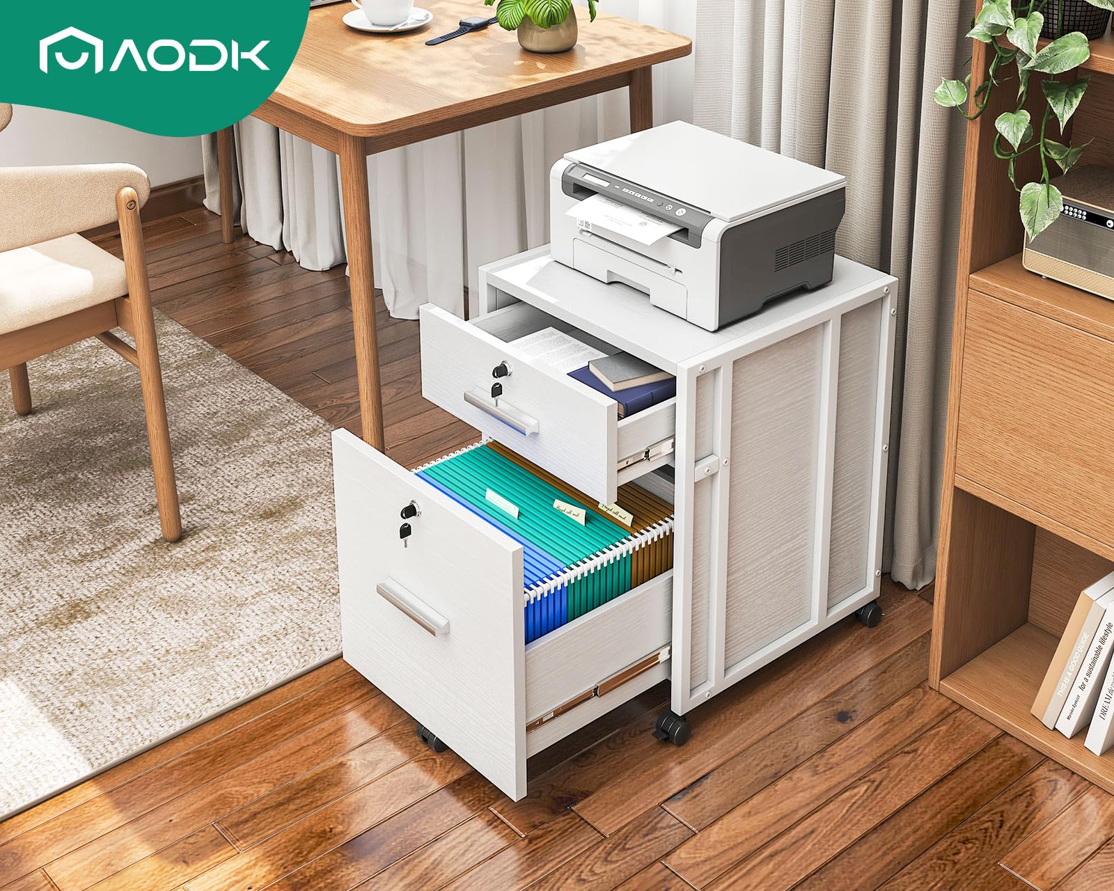 File Cabinet for Home Office, Fully Assembled Filing Cabinet with Lock