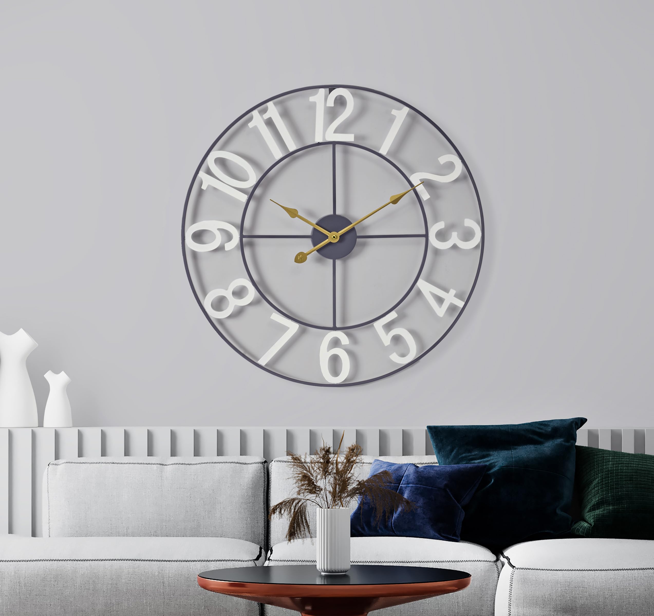 Large Wall Clock for Living Room Decor - Wall Clock for Kitchen - 24 inch (60 CM) Wall Clock Decorative