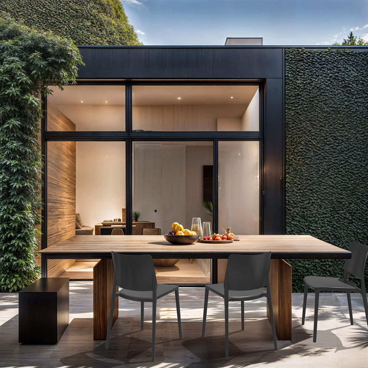 Maiori Modern Stacking Plastic/Resin Patio Dining Side Chair Indoor/Outdoor