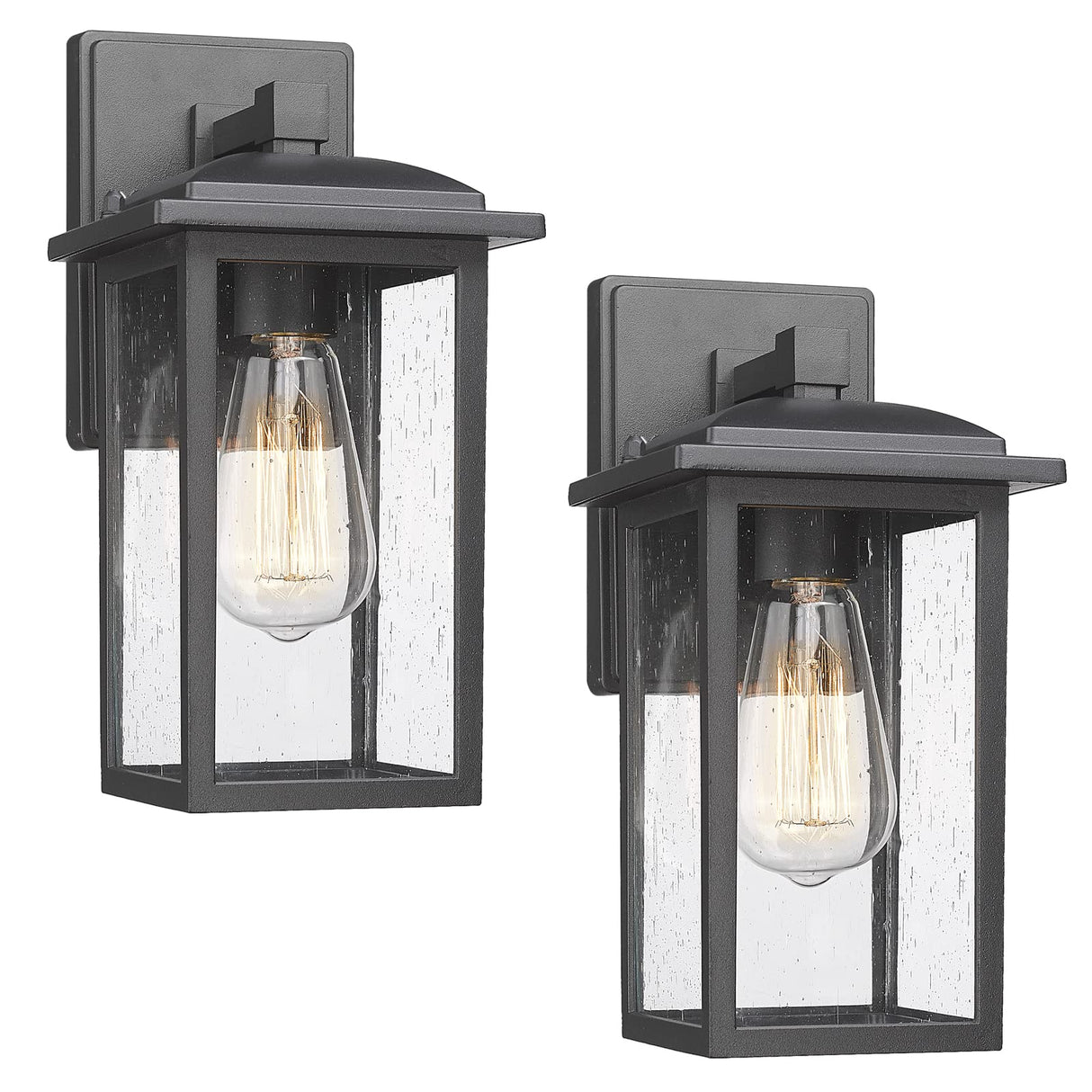 Outdoor Wall Sconces 2 Pack, Exterior Light Lantern Fixtures