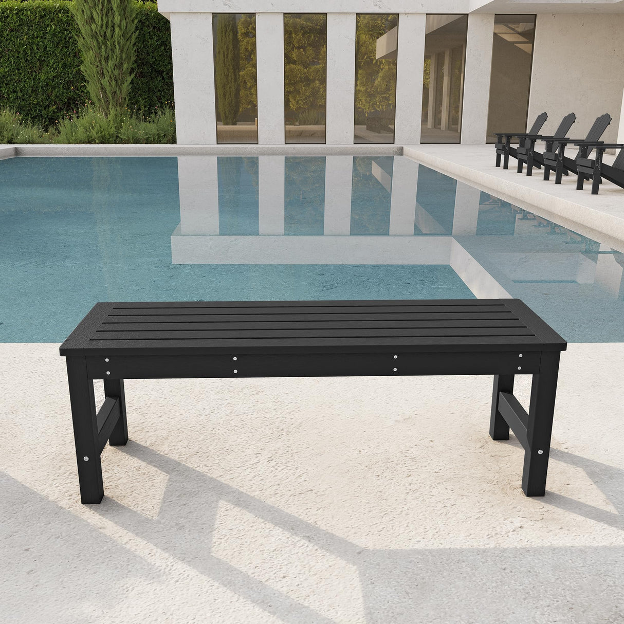 Outdoor Bench, 48’’ All Weather and Fade Resistant Knight Bench
