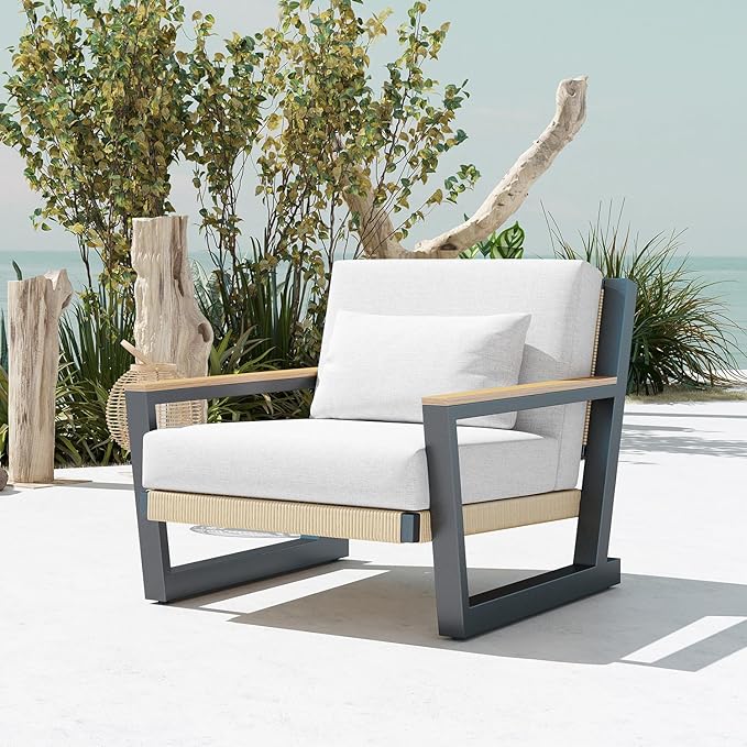 Patio Sofa Set with PE Rope Weaving, 500lbs Capacity Outdoor Conversation Set