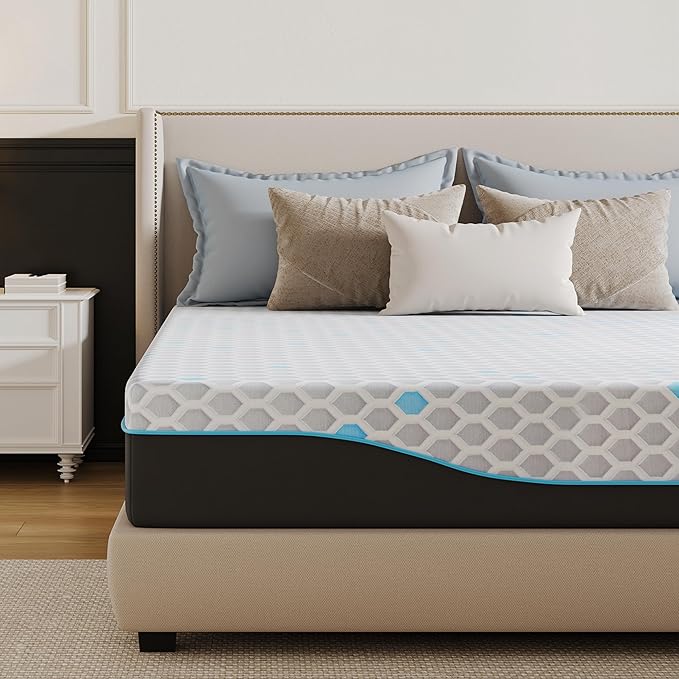 Twin Mattress for Kids, 6 Inch Green Tea Gel Cooling Memory Foam Bunk Bed Mattress