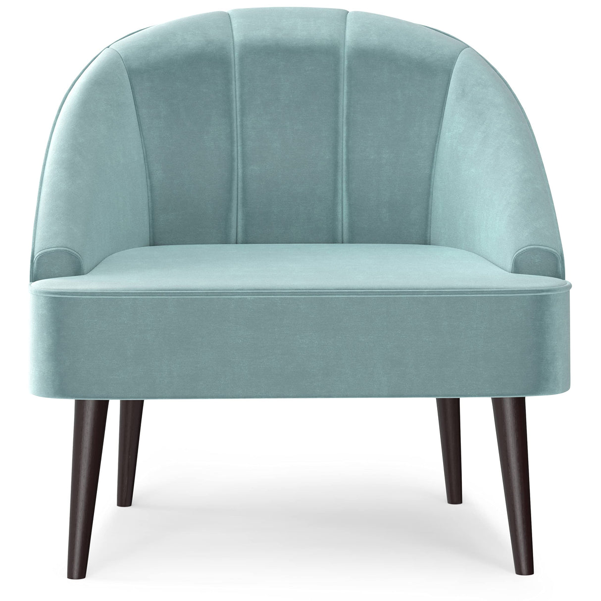 Harrah 33 Inch Wide Contemporary Accent Chair in Seafoam Blue Velvet fabric, For the Living and Family Room