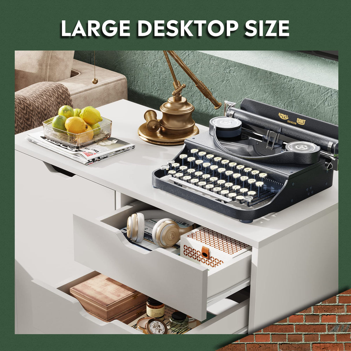 Lazio File Cabinet with Lock - Filing Cabinet for Home and Office