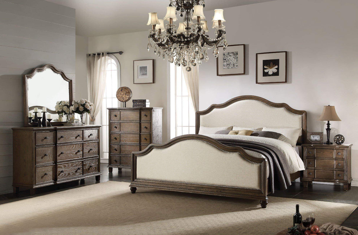 Baudouin 3 Drawer Wooden Nightstand