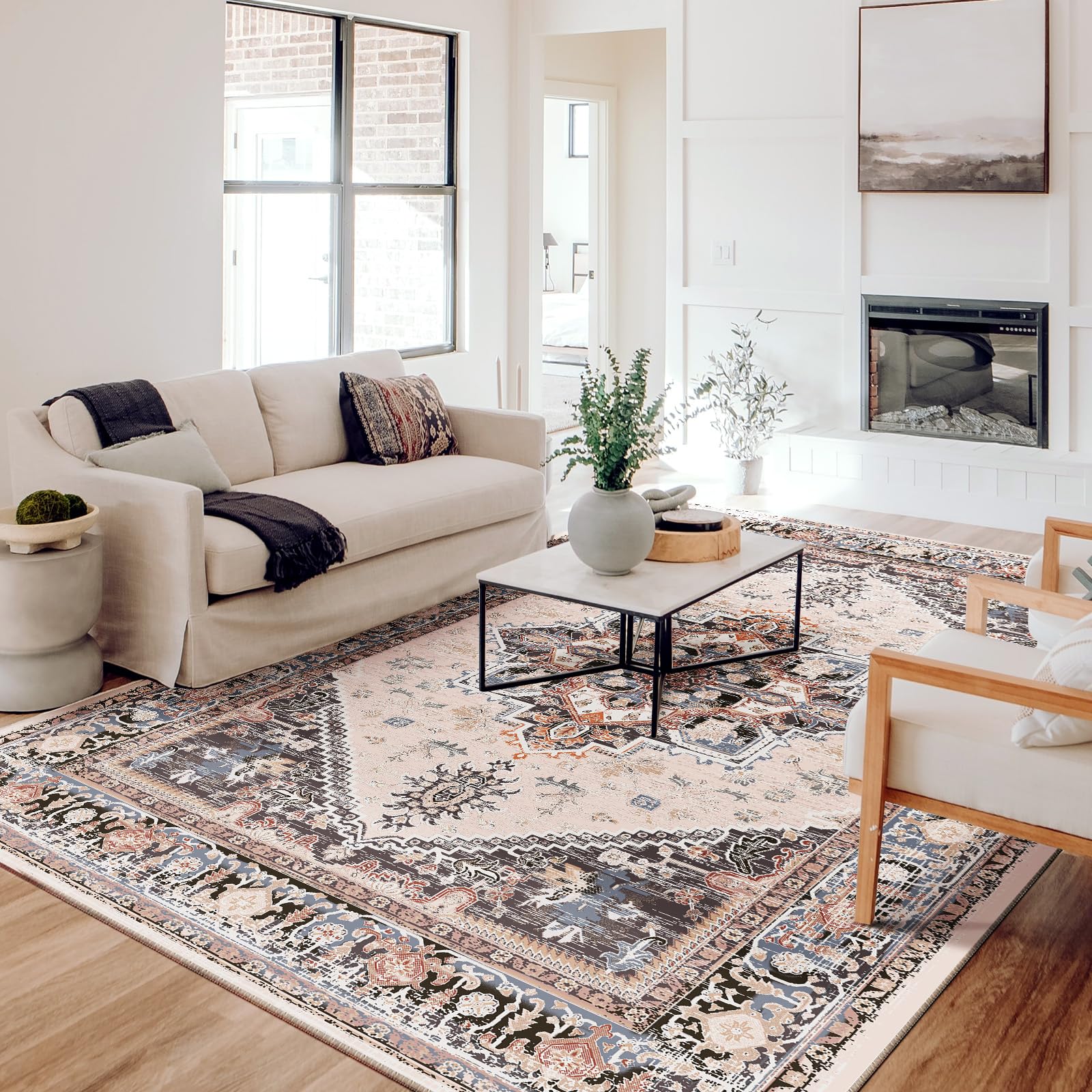 Area Rugs 8x10 Rug for Living Room, Washable Rug 8x10, Non Slip Water Repellent Floor