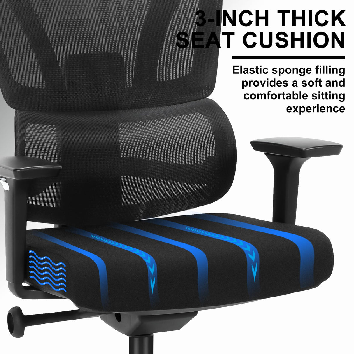 C19 Ergonomic Mesh Office Chair with Adjustable Height Lumbar Support,3D Armrest