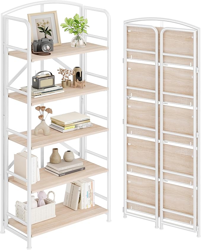 No-Assembly Folding Gold Bookshelf Storage Shelves Multifunctional Plant Flower Stand