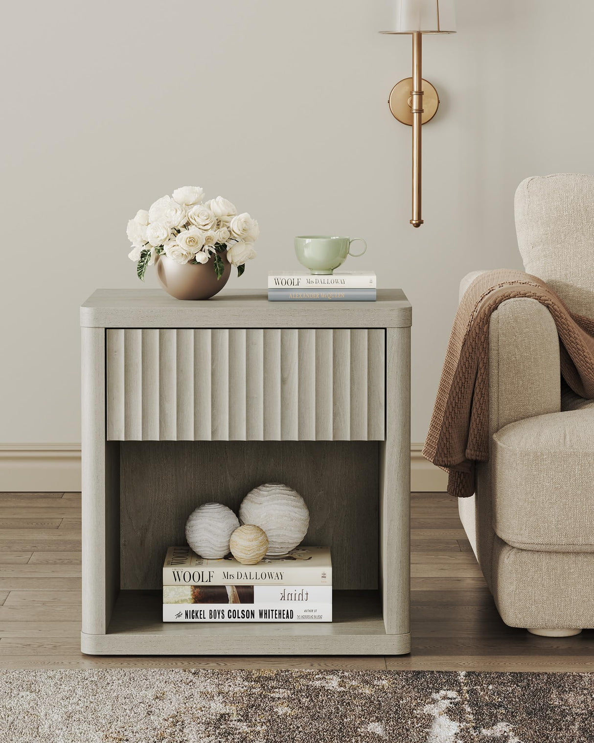 Night Stand Nightstand with Drawer Storage Bed Side