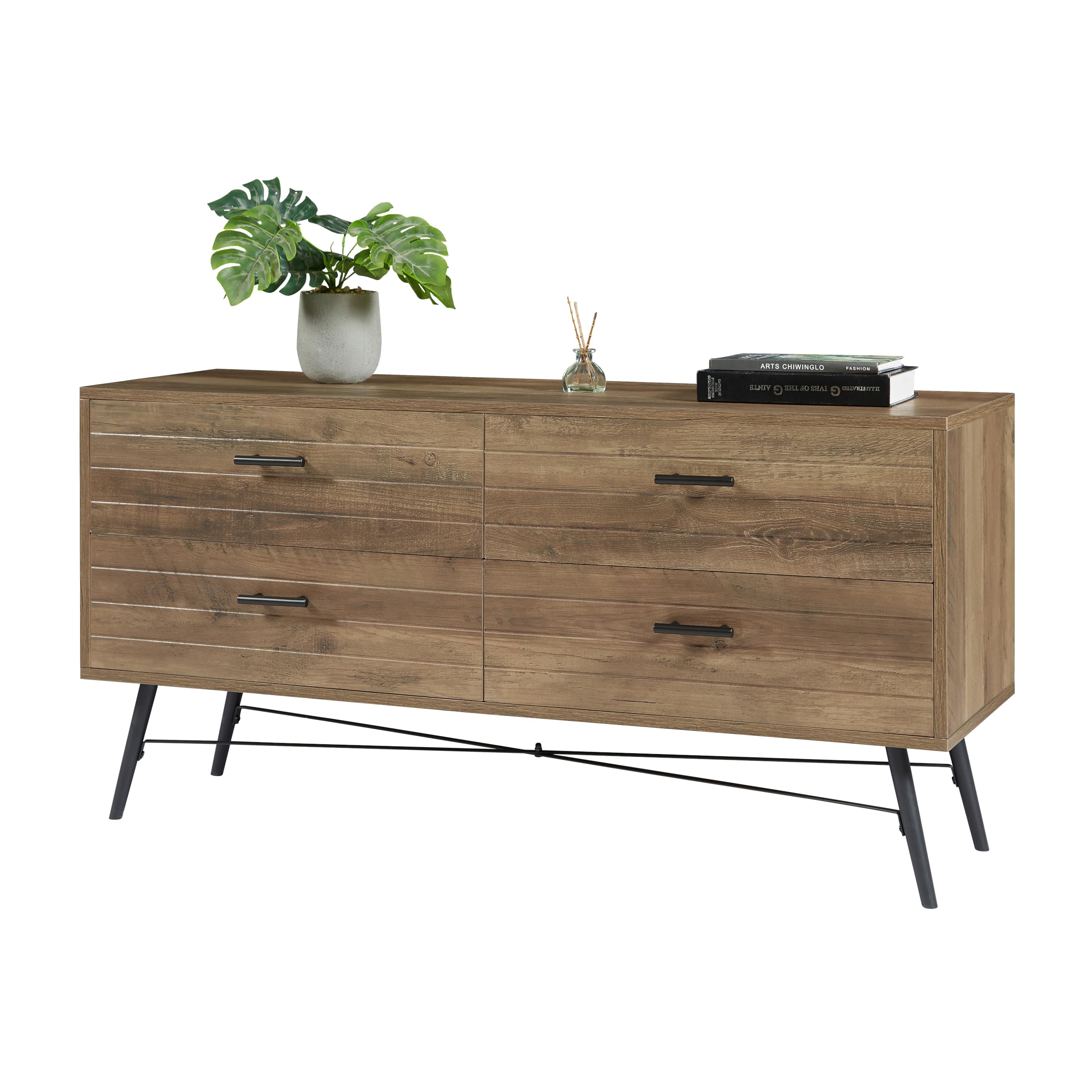 4-Drawer Chest, Functional Dresser for Bedroom and Living Room