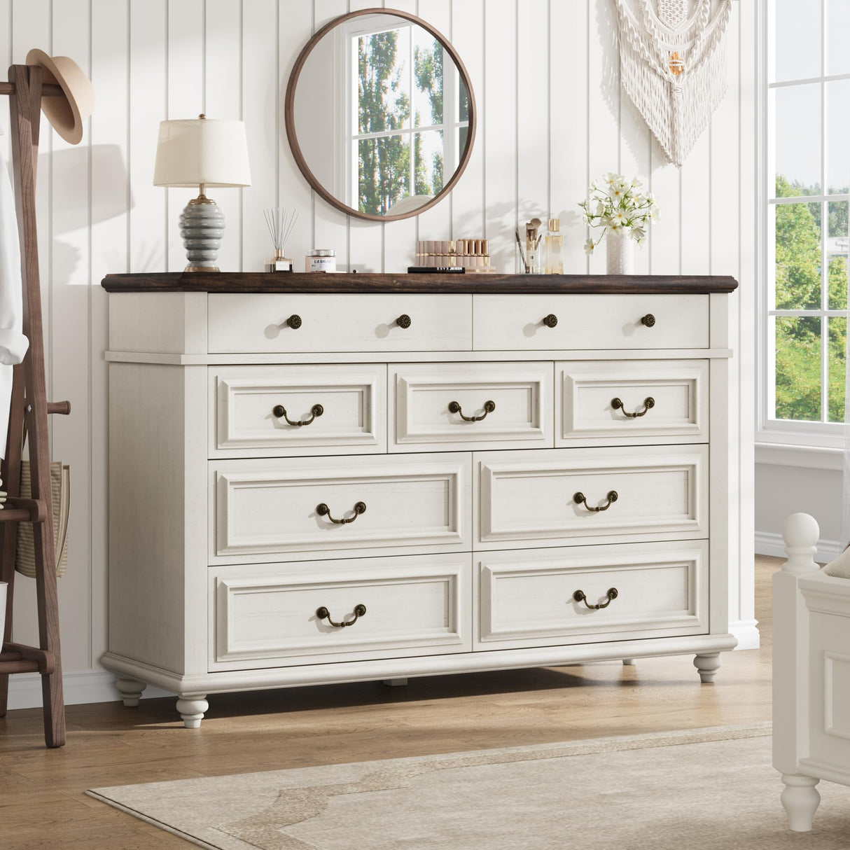 Farmhouse Dresser for Bedroom 9 Drawer Dresser