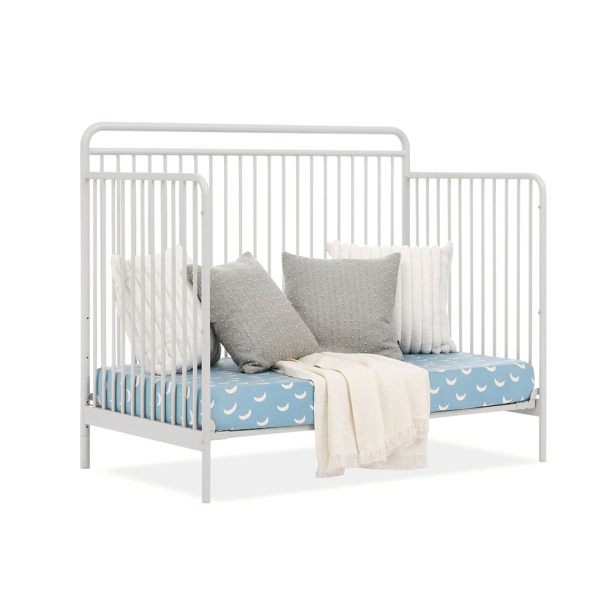 Children Hayden 5-in-1 Convertible Metal Crib, Warm Gray