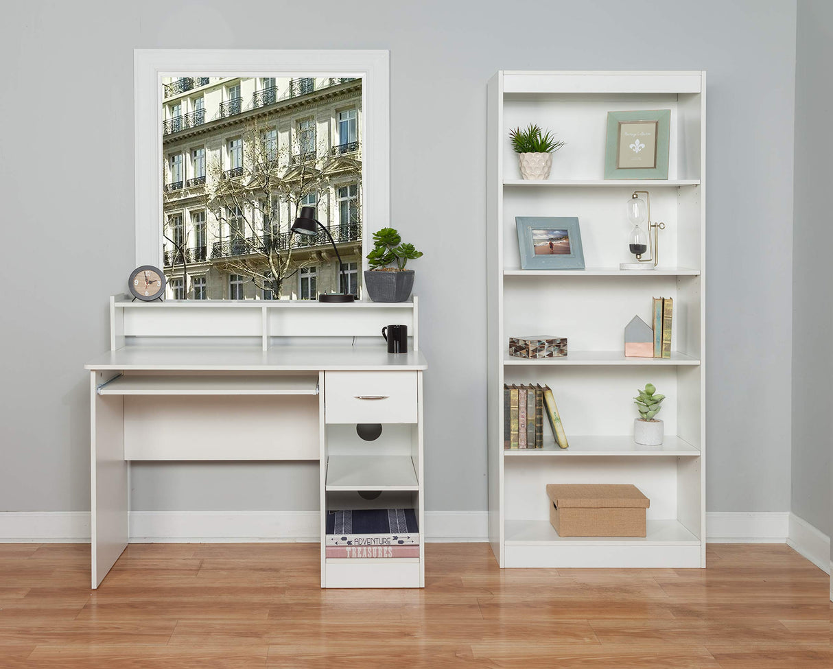 Essentials 5-Tier Bookshelf, White