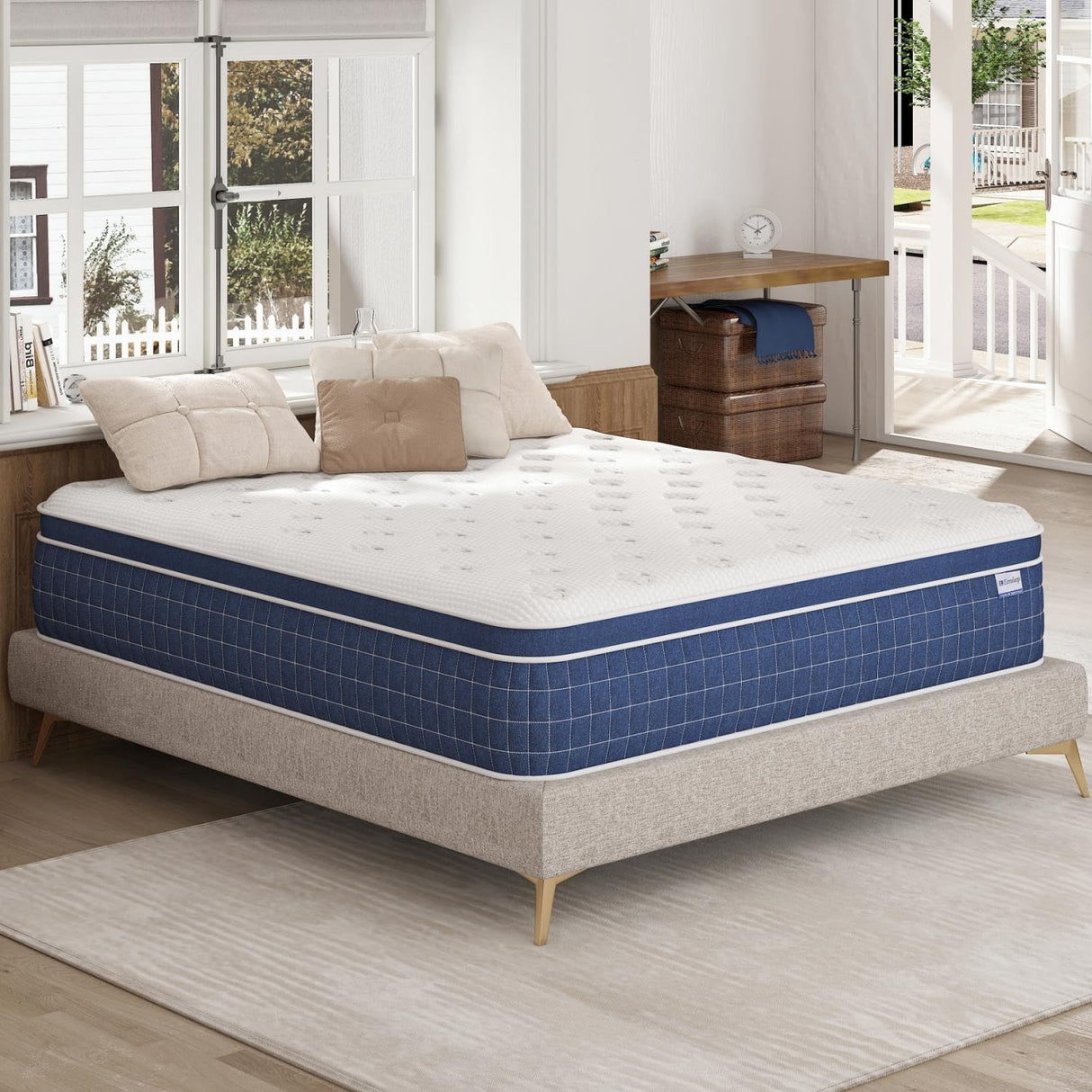 Queen Size Mattress, Upgrade Strengthen, 12 Inch Firm Hybrid Queen Mattress in a Box