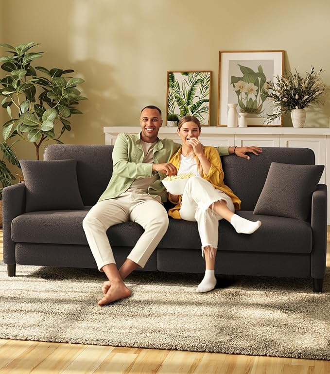 83" Sofas for Living Room, Comfy Love Seat Couches, Teddy Fleece Loveseat Sofa