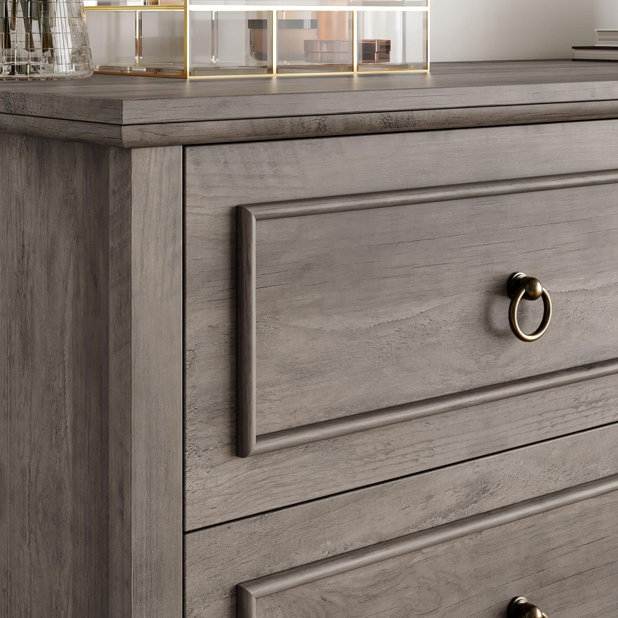 6 Drawer Double Dresser, Modern Farmhouse Chest of Drawers