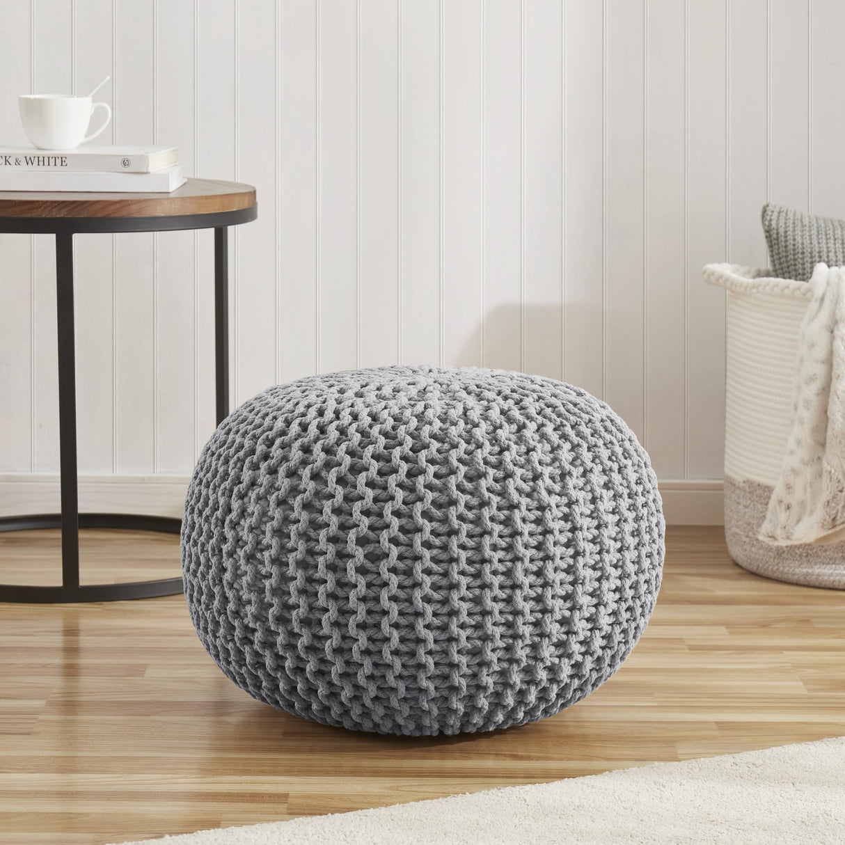 Rest Stuffed – 20” Diameter x 14” Tall Cozy Floor Pouf for Living Room, Bedroom, Nursery