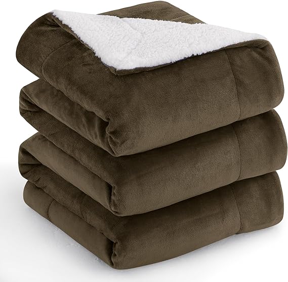 Warm Throw Blanket King - Thick Sherpa Flannel Reversible Blanket