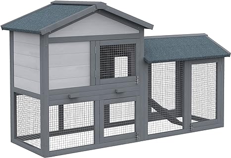 58" Rabbit Hutch, Wooden Bunny Hutch, Guinea Pig Cage