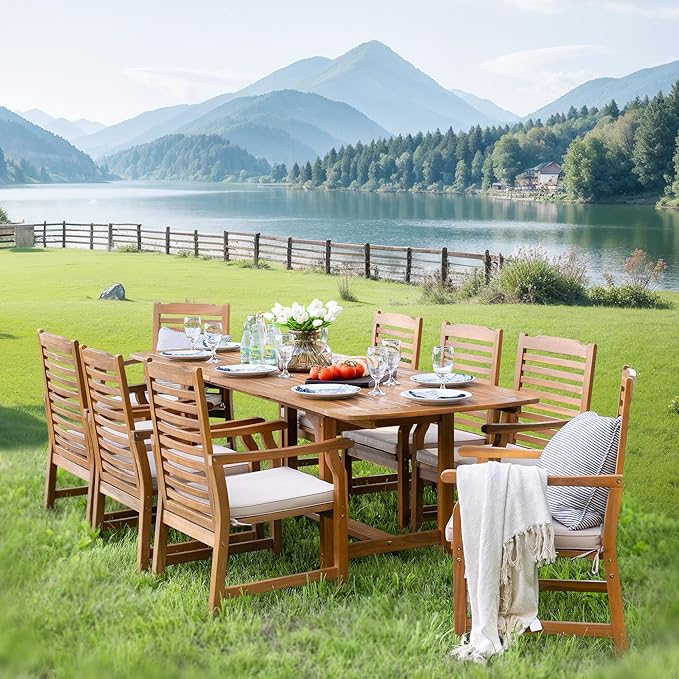 Patio Outdoor Table and Chairs Set, Patio Dining Sets for 6-8