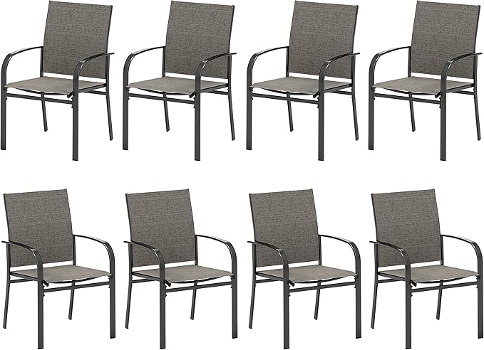Patio Dining Chairs Set of 6, 36" Textilene Fabric Outdoor Chair