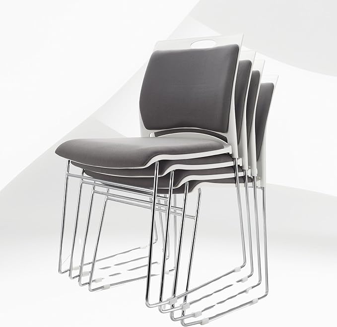 20 Pack Stacking Chairs 1102LB Capacity Home Office Guest Chair Set with Sled Base