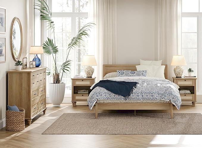 3 Piece Bedroom Set - Includes Bedroom 8 Drawer Dresser, Set of 2 Bedside Tables