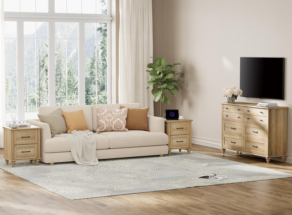 3 Piece Bedroom Set - Includes 8 Drawer Dresser for Bedroom