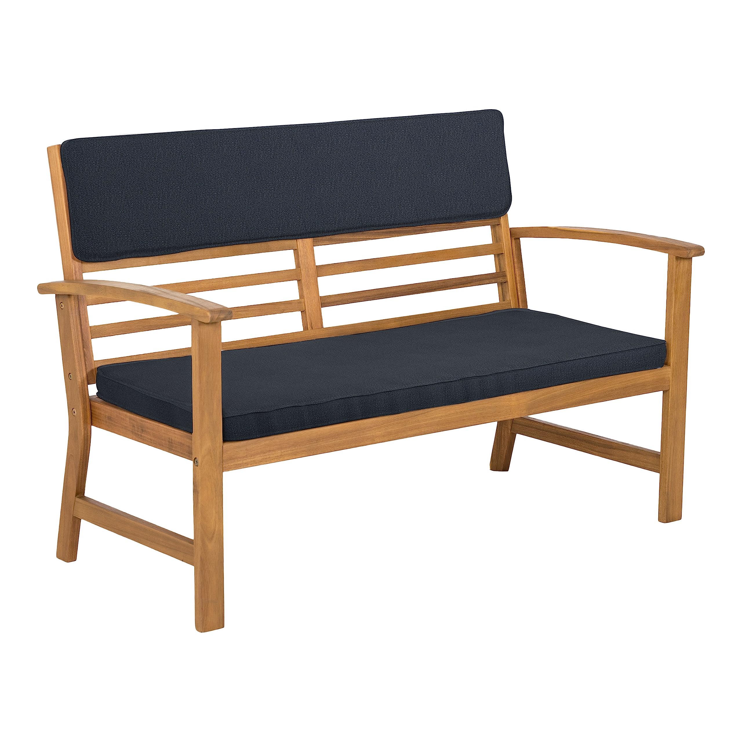 Trogon Farmhouse Acacia Wood 4-Piece Patio Set, Rectangle Table