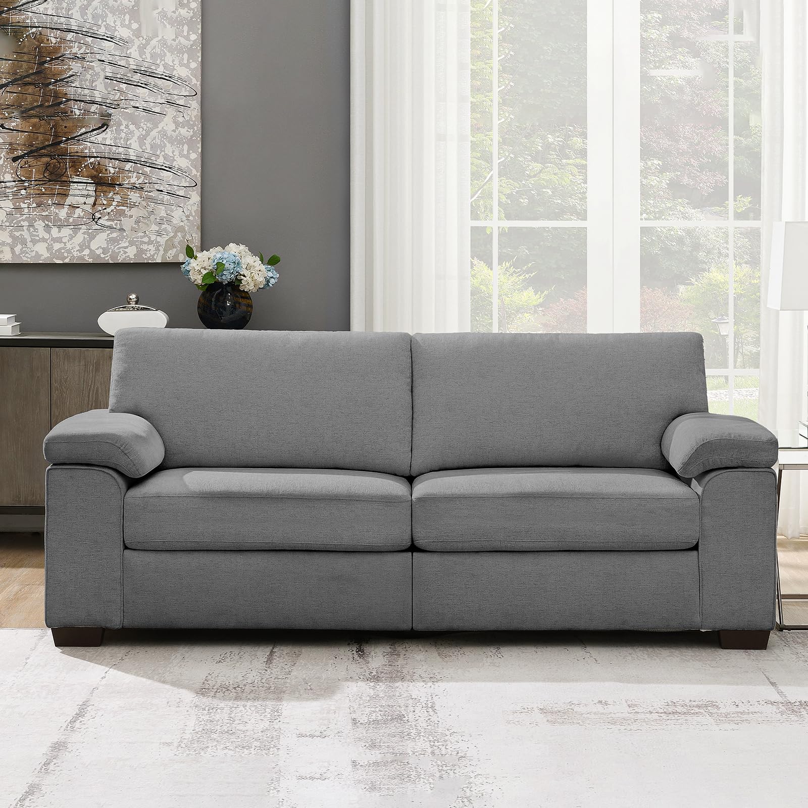 91.3" Modern Sofa Couch for Living Room,Chenille Upholstered Loveseat Sofa