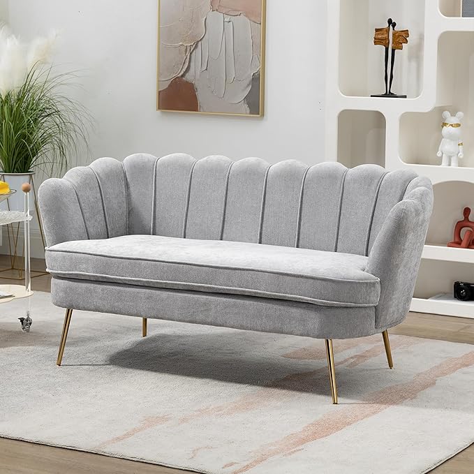 59” Small Modern Chenille Loveseat Sofa, 2-Seater Sofa