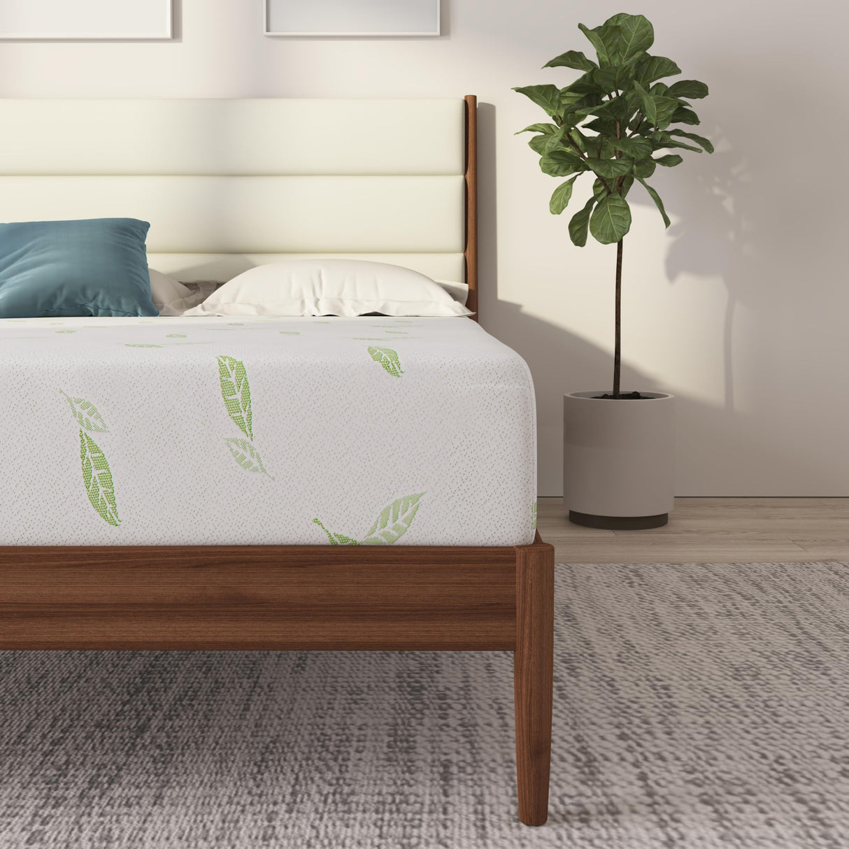 Twin XL Size Mattress, 6 Inch Anula Green Tea Infused Memory Foam Mattress