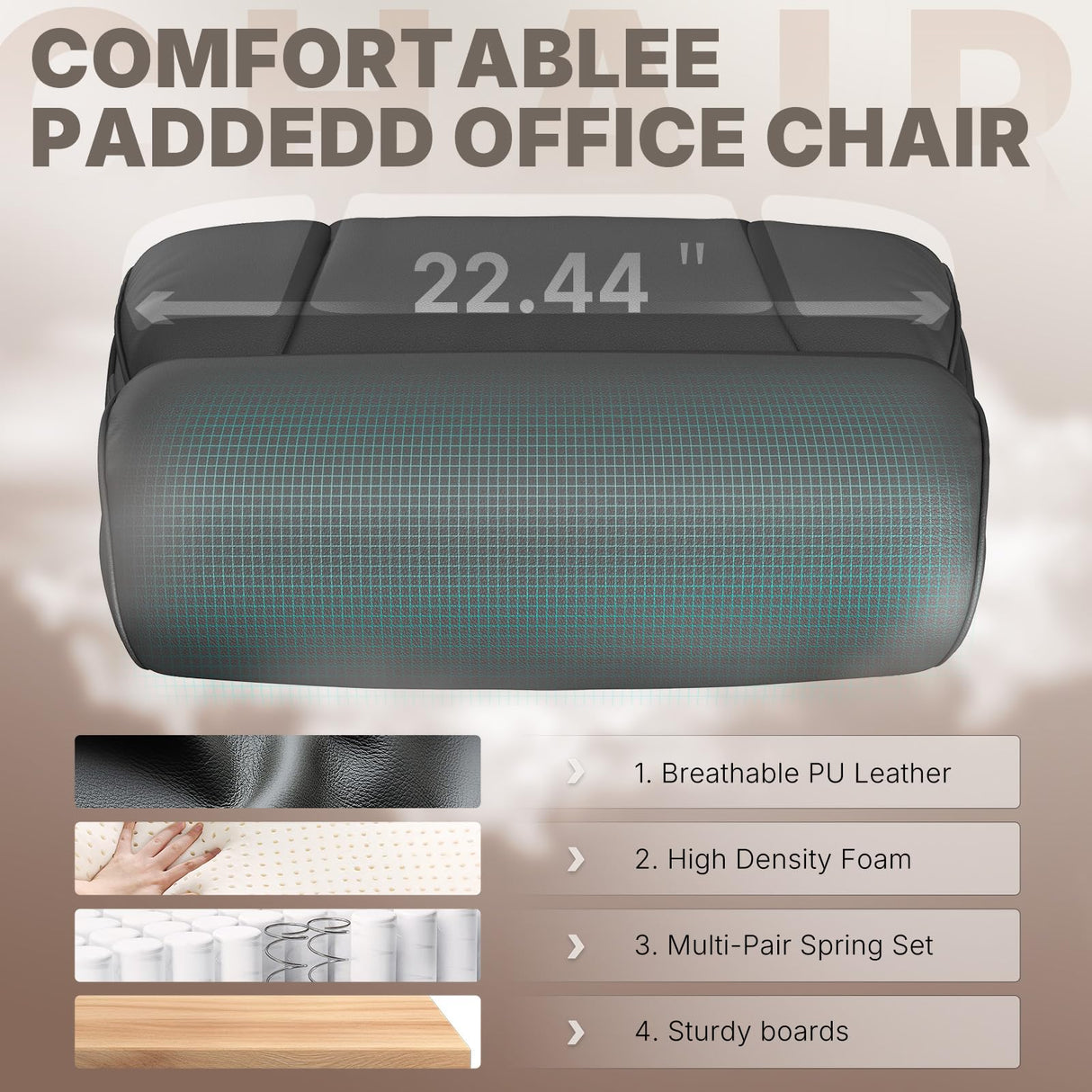 Ergonomic Big and Tall Office Chair - 750lbs Capacity High Back Executive Chair