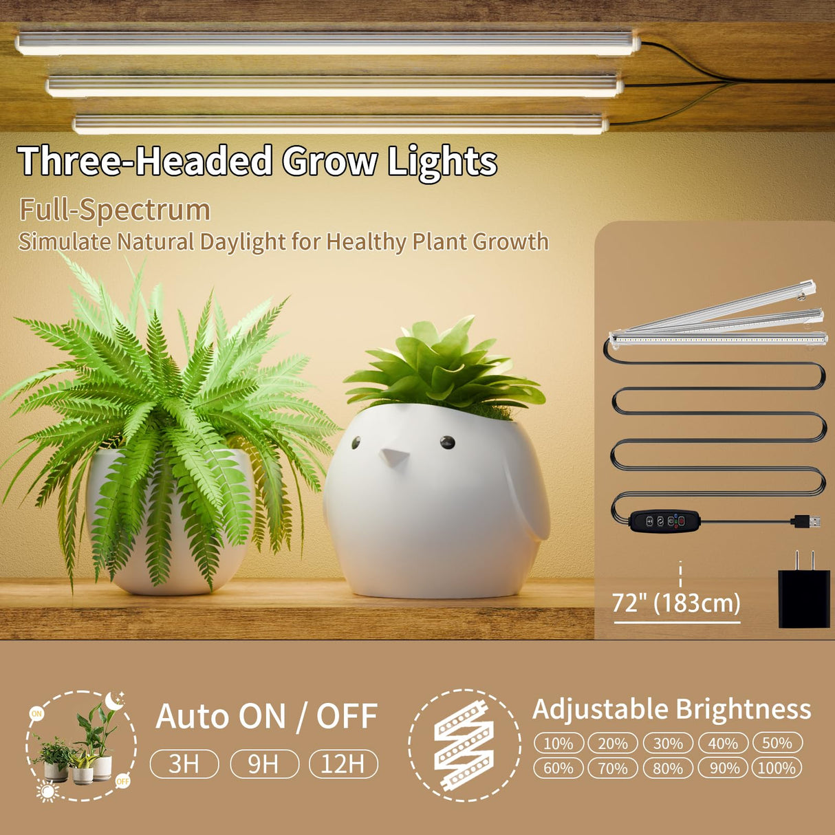 LumiGrow 8-Tier Indoor Plant Stand with LED Grow Lights