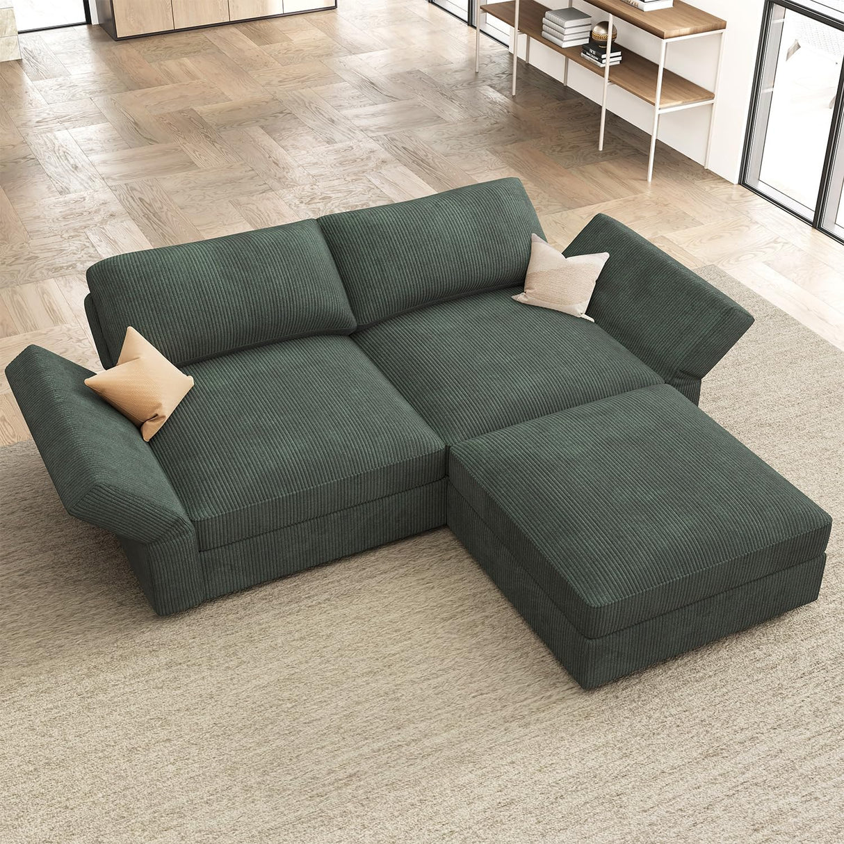 Modular Sectional Sofa with Storage Corduroy Sectional Couches with Chaise