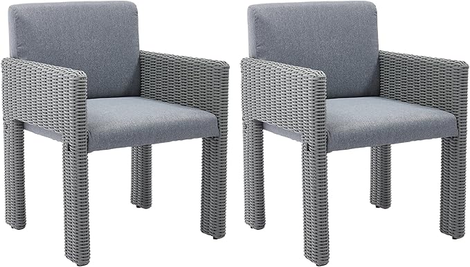 Outdoor Dining Chairs Set of 4, Upholstered Dining Chairs with Sturdy Metal Frame