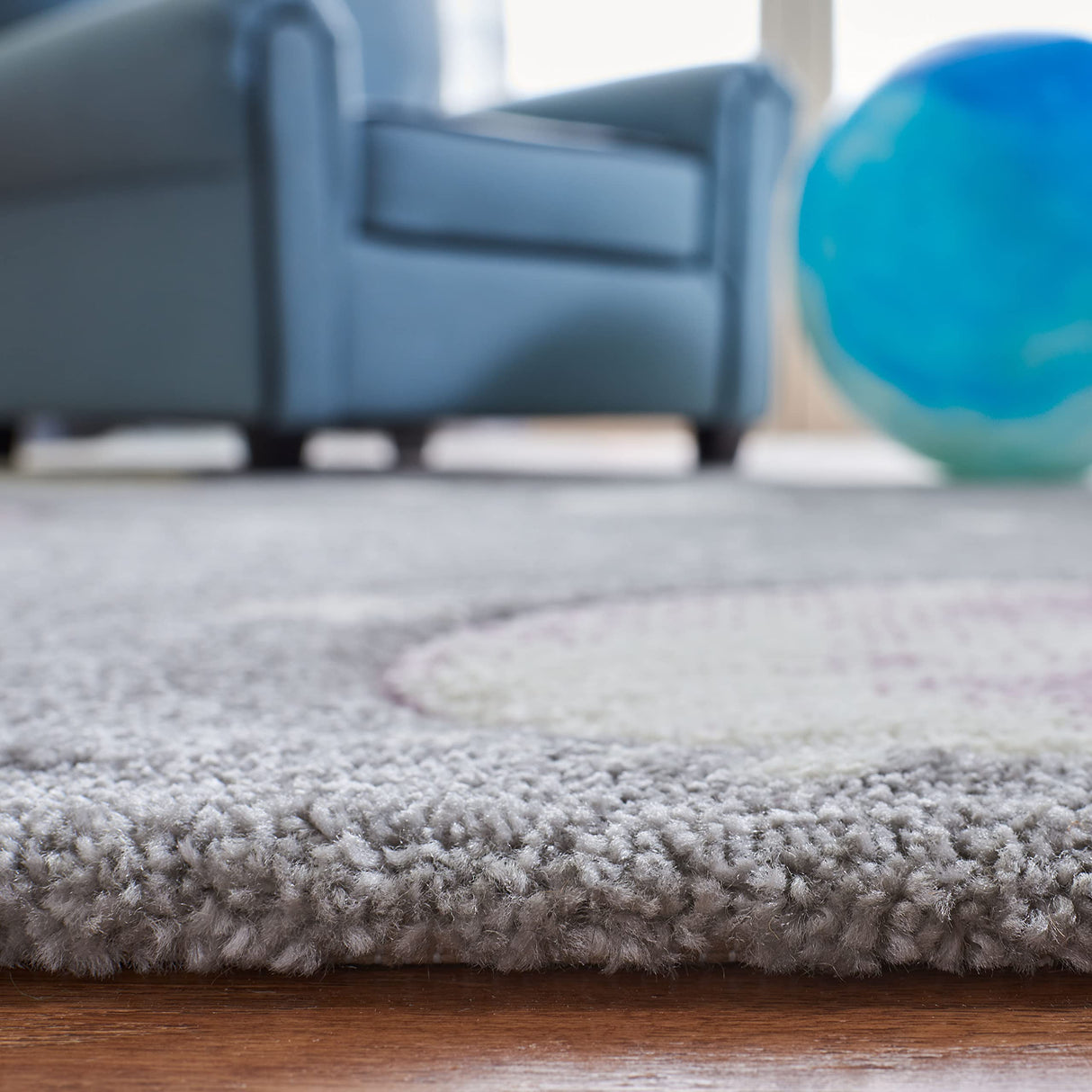 SAFAVIEH Carousel Kids Collection Area Rug - 10' x 14', Grey & Lavender, Non-Shedding & Easy Care, Ideal for High Traffic Areas for Boys & Girls in Playroom, Nursery, Bedroom (CRK103F)