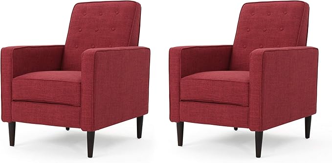 Mervynn Mid-Century Modern Fabric Recliner, Grey