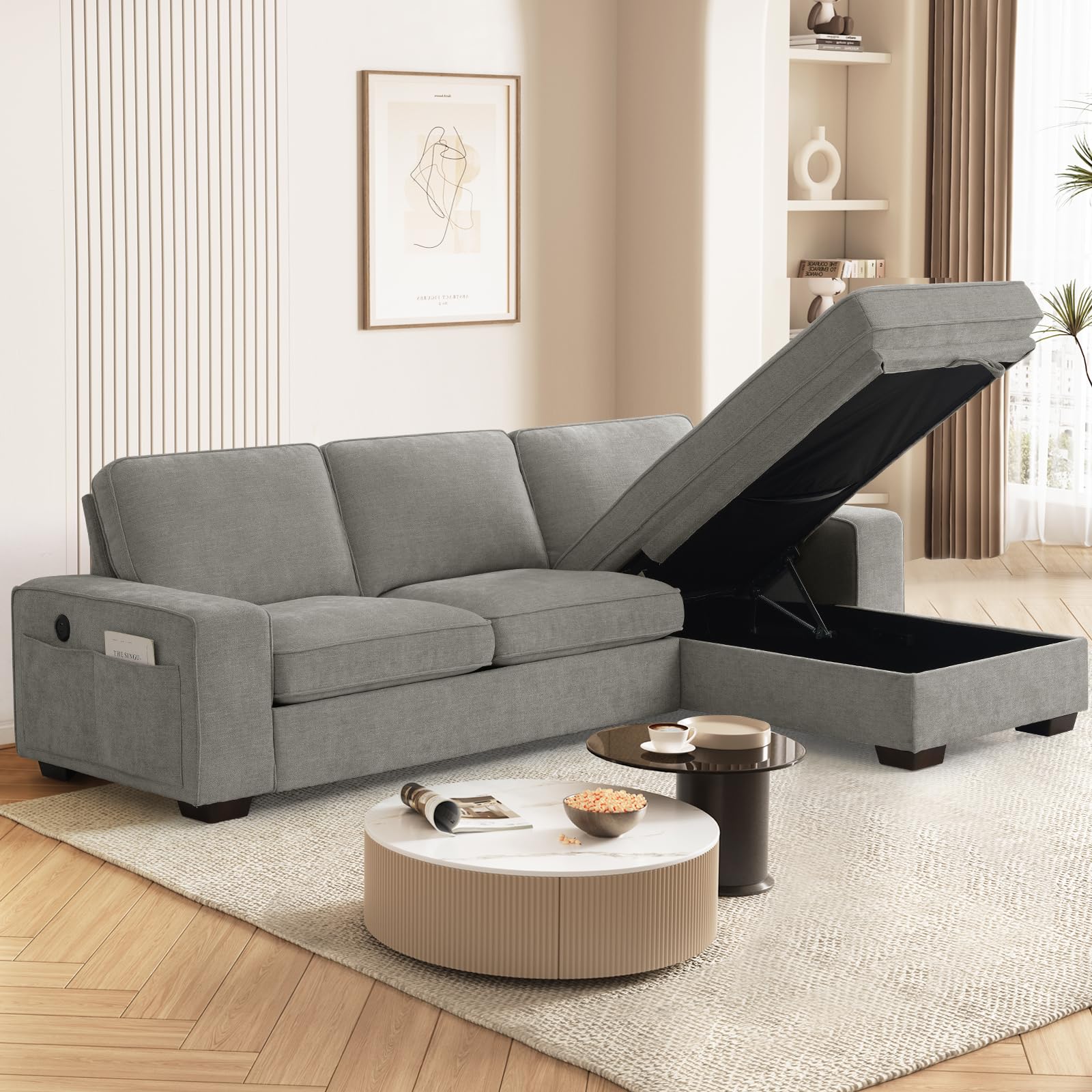 Convertible Sectional Sofa - Modern L-Shaped Couch